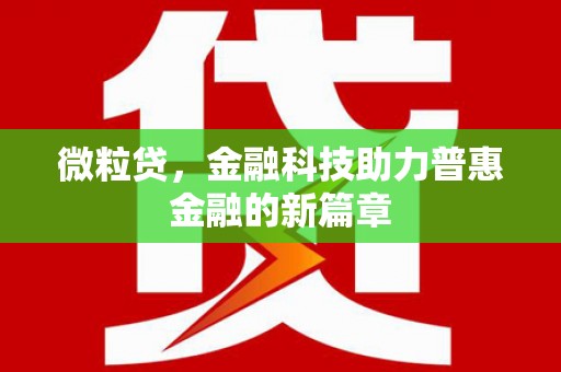 汉源微粒贷，金融科技助力普惠金融的新篇章