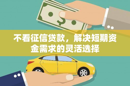 汉源不看征信贷款，解决短期资金需求的灵活选择