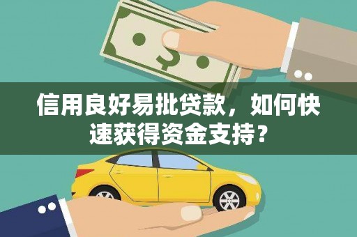汉源信用良好易批贷款，如何快速获得资金支持？