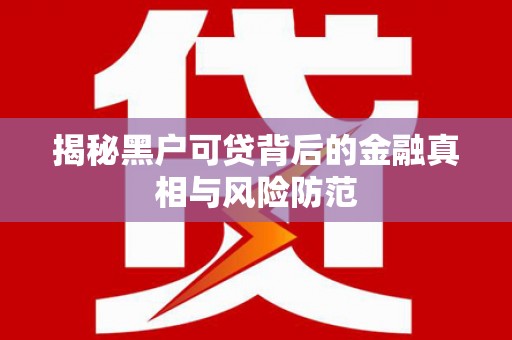 汉源揭秘黑户可贷背后的金融真相与风险防范
