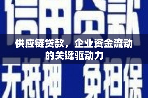 汉源供应链贷款，企业资金流动的关键驱动力
