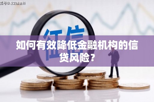 汉源如何有效降低金融机构的信贷风险？