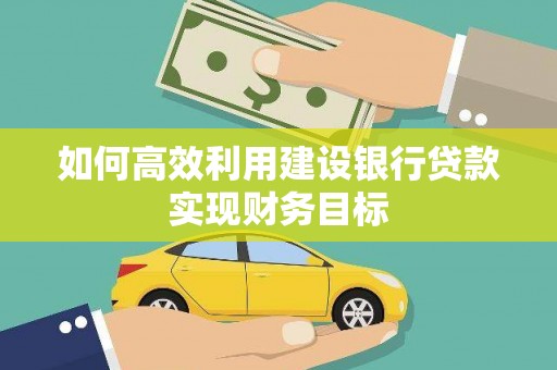 汉源如何高效利用建设银行贷款实现财务目标