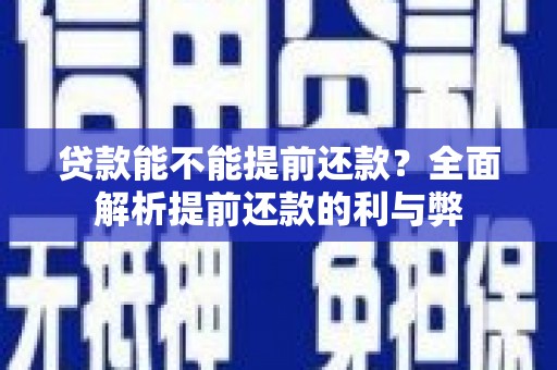 汉源贷款能不能提前还款？全面解析提前还款的利与弊