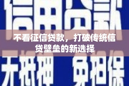 汉源不看征信贷款，打破传统信贷壁垒的新选择
