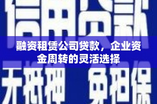 汉源融资租赁公司贷款，企业资金周转的灵活选择