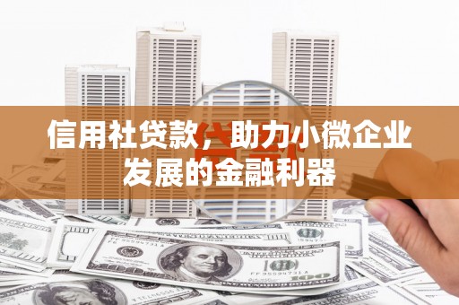 汉源信用社贷款，助力小微企业发展的金融利器