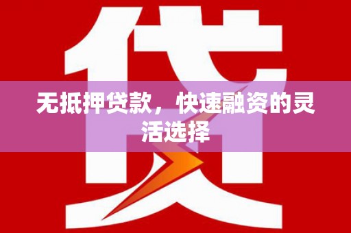 汉源无抵押贷款，快速融资的灵活选择