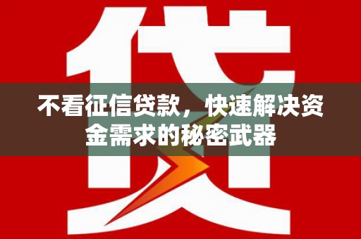 汉源不看征信贷款，快速解决资金需求的秘密武器