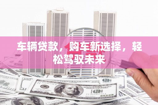 汉源车辆贷款，购车新选择，轻松驾驭未来