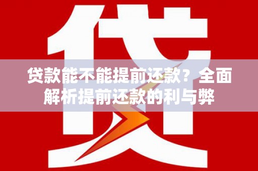 汉源贷款能不能提前还款？全面解析提前还款的利与弊