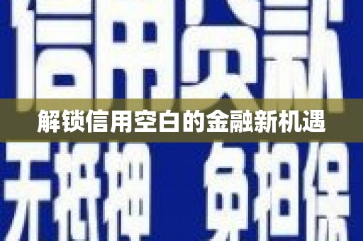 汉源解锁信用空白的金融新机遇