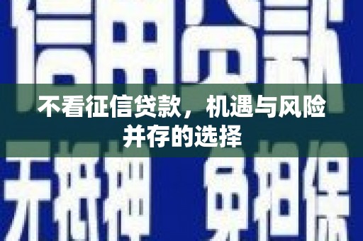 汉源不看征信贷款，机遇与风险并存的选择